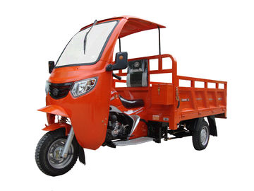 Pomarańczowy 200cc 250cc Three Wheeler / Three Wheel Cargo Motorcycle With Cargo Roof