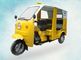 Benzynowy silnik benzynowy trójkołowy silnik pasażerski z kabiną kierowcy i dachu żelaza, żółty