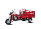 Czerwony trzykołowy motocykl towarowy z siedzeniem pasażera z silnikiem chłodzącym powietrze o pojemności 150 cm3